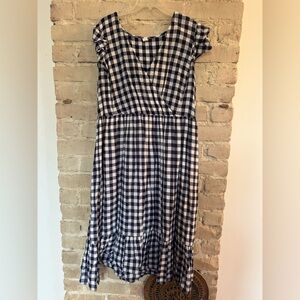 Navy and White Gingham Dress